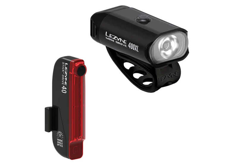 Zestaw lampek rowerowych LEZYNE Mini Drive 400XL / Stick+